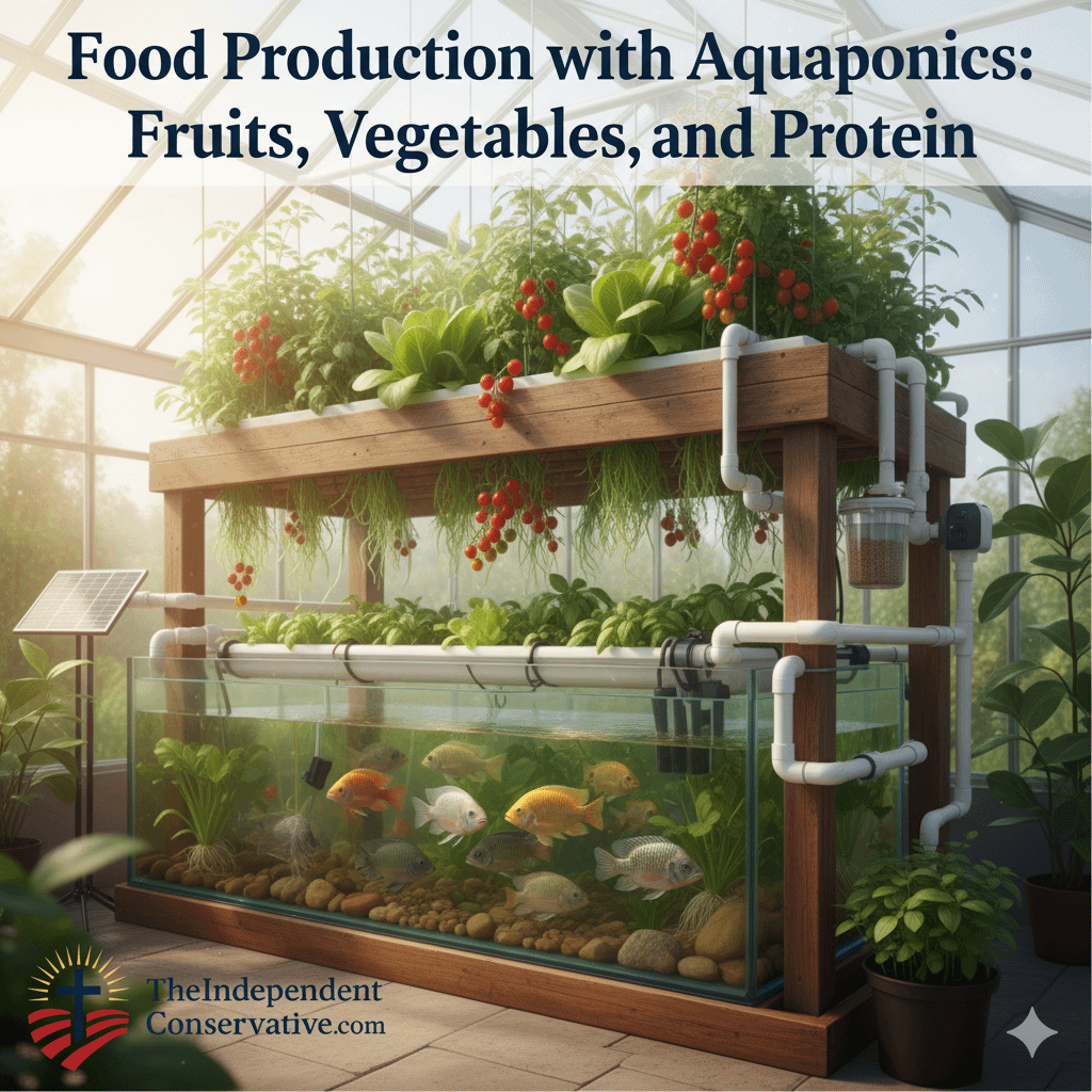 foodproductionwithaquponics - TheIndependentConservative.com Becoming Completely Self-Sufficient Using Food Production with Aquaponics: Fruits, Vegetables, and Protein