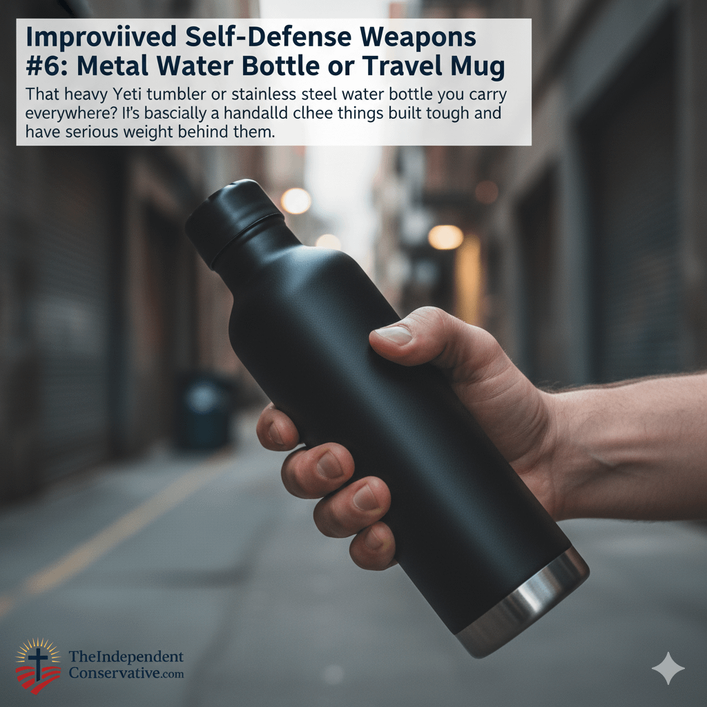 Improvised Self-Defense Weapons #6: Metal Water Bottle or Travel Mug - TheIndependentConservative.com Improvised Self-Defense Weapons #6: Metal Water Bottle or Travel Mug