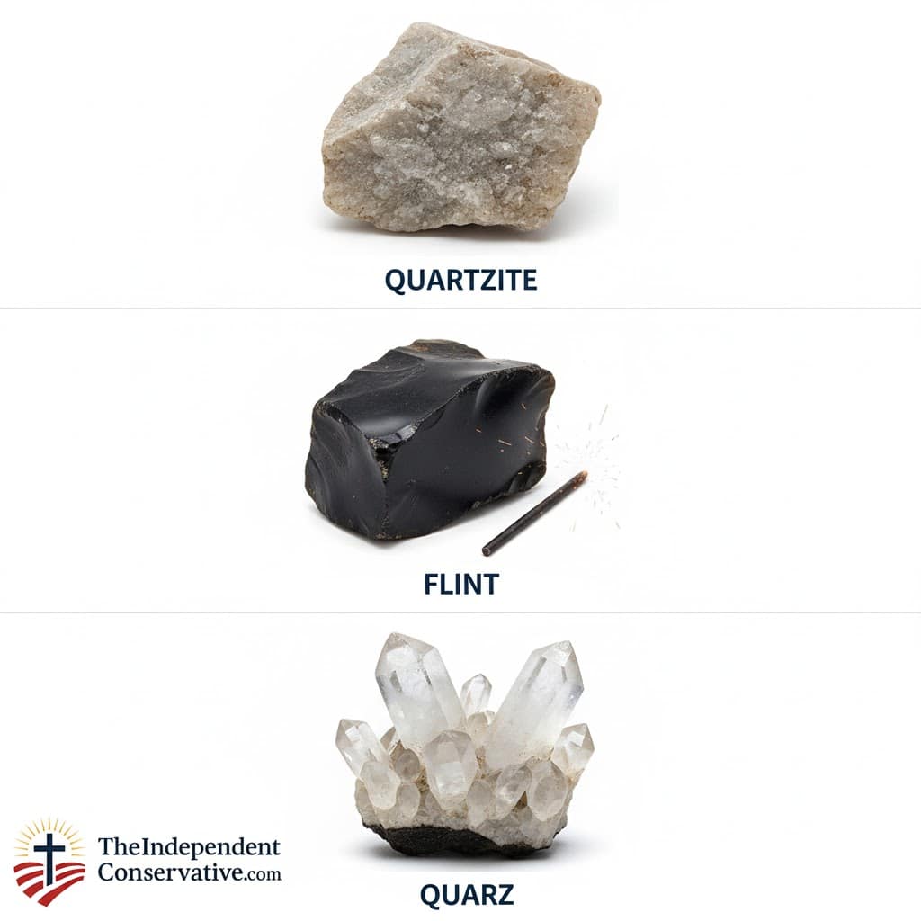 Quartzite, Flint, or Quartzuartz for Firestarting - TheIndependentConservative.com Use quartzite, flint, or quartz to start your own fires.