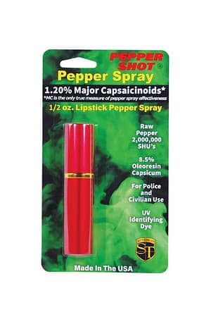1.2% MC .5 oz Pepper Shot Lipstick Stream Pepper Spray