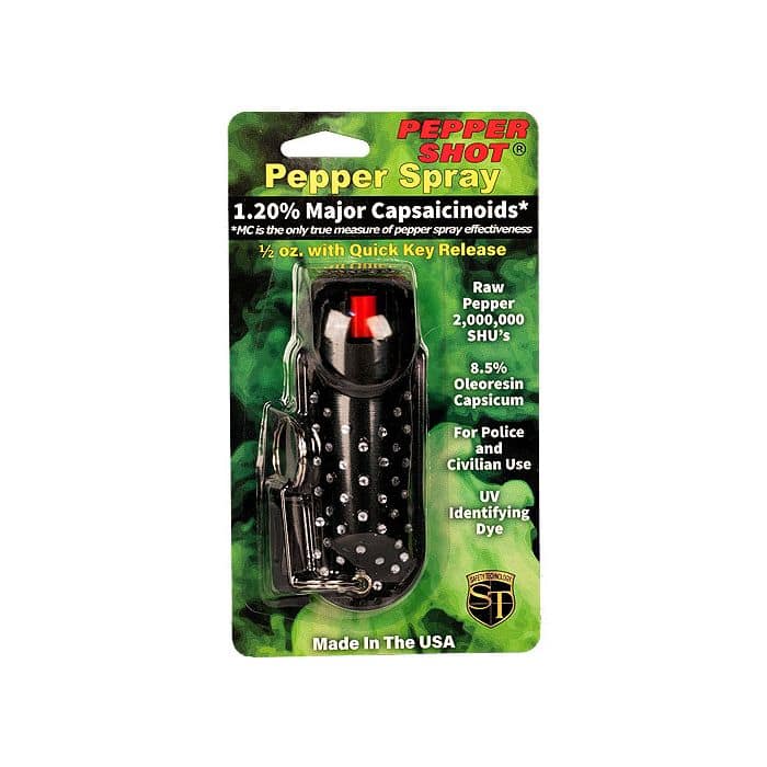 ps-halo-blk-r_a_1_1 - TheIndependentConservative.com Black Rhinestone Pepper Shot Halo Stream Pepper Spray