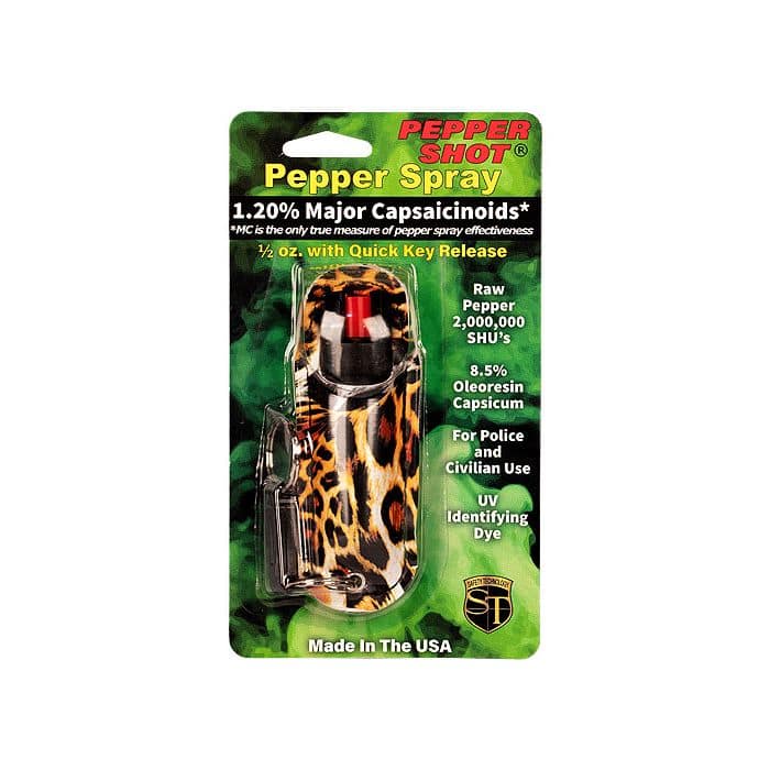 ps-halo-lbo_a_1 - TheIndependentConservative.com Black/Orange Leopard Print Pepper Shot Stream Pepper Spray
