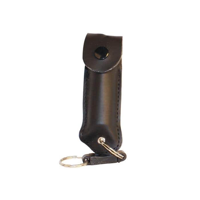 Buy the Pepper Shot Leatherette Pepper Spray Keychain for Sale Online - TheIndependentConservative.com Black Pepper Shot Leatherette Pepper Spray Keychain